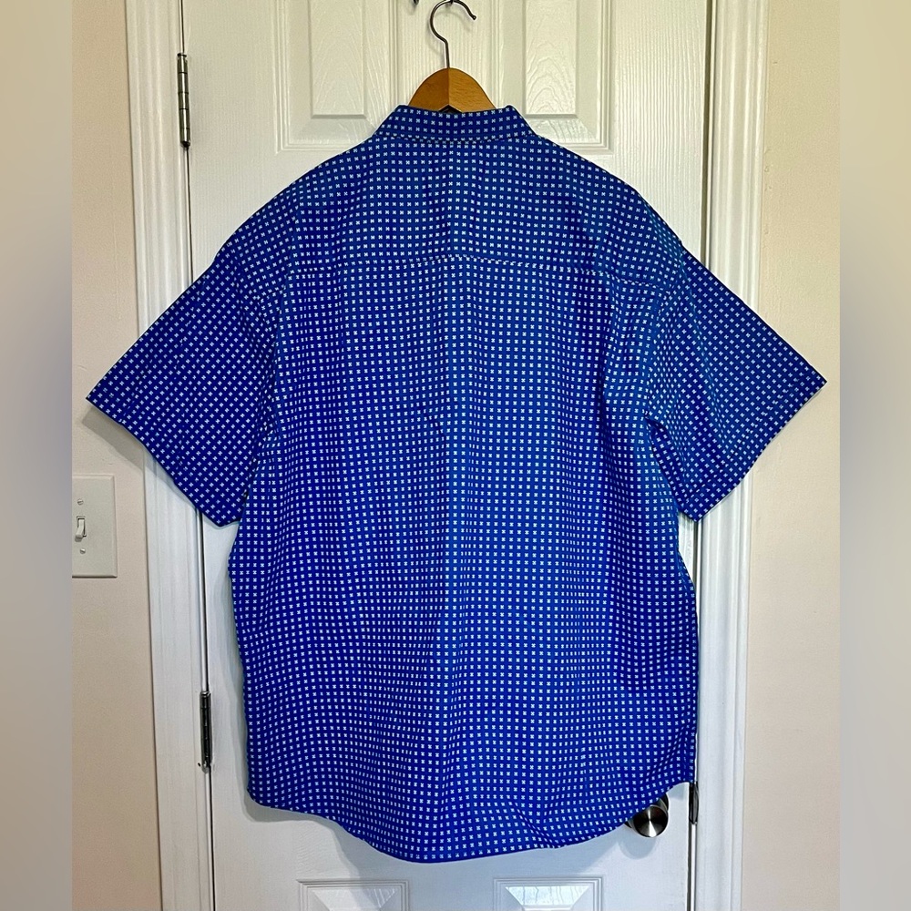 NWT Six Lincoln New York Blue and White Pattern Button Down Shirt - Picture 6 of 7